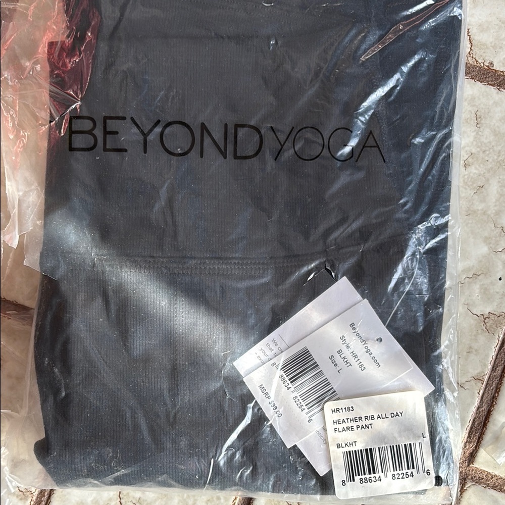 Beyond Yoga Heather Rib Flare Pants